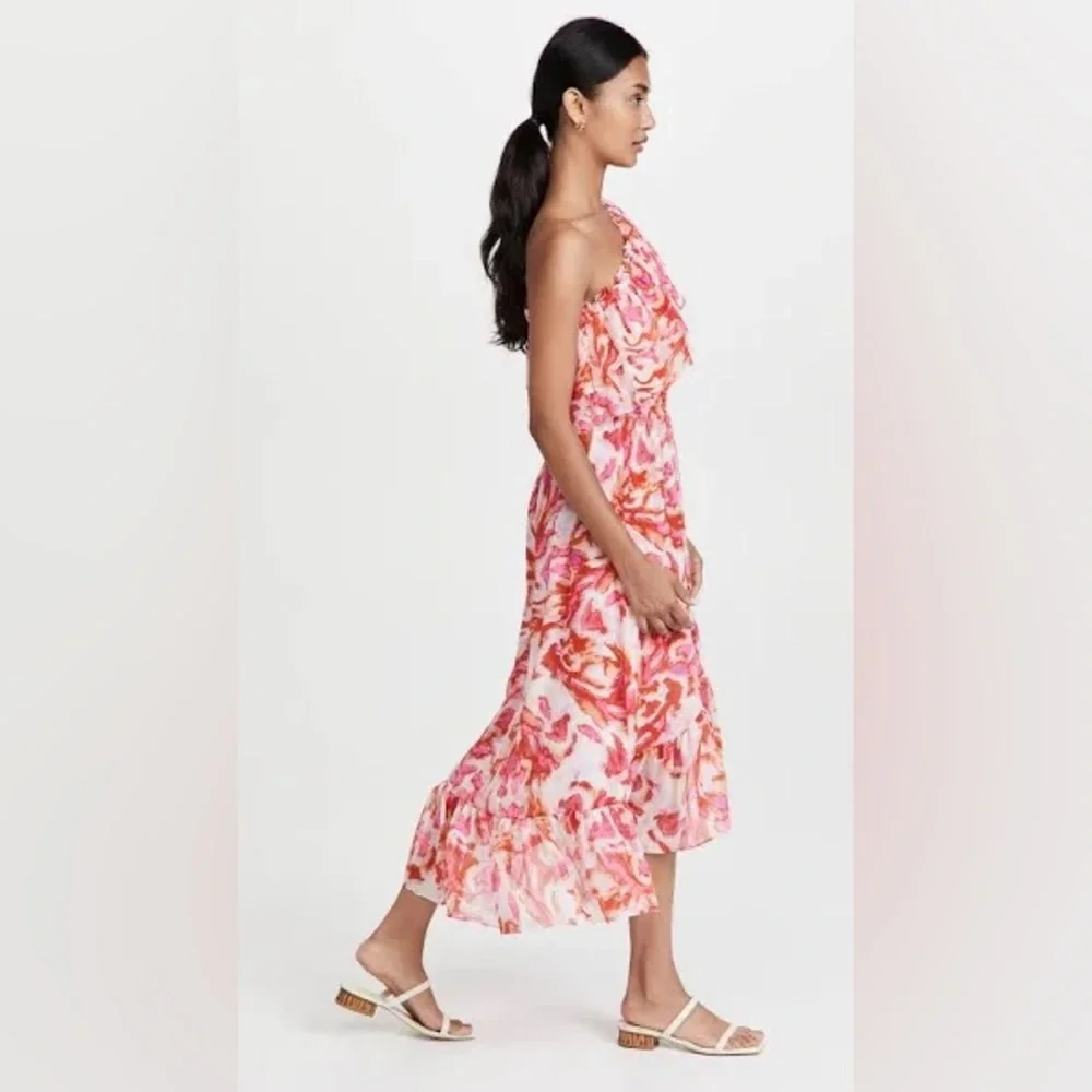 Misa Los Angeles Rumi Dress Floral One Shoulder Medium Maldive Marble - Picture 2 of 7